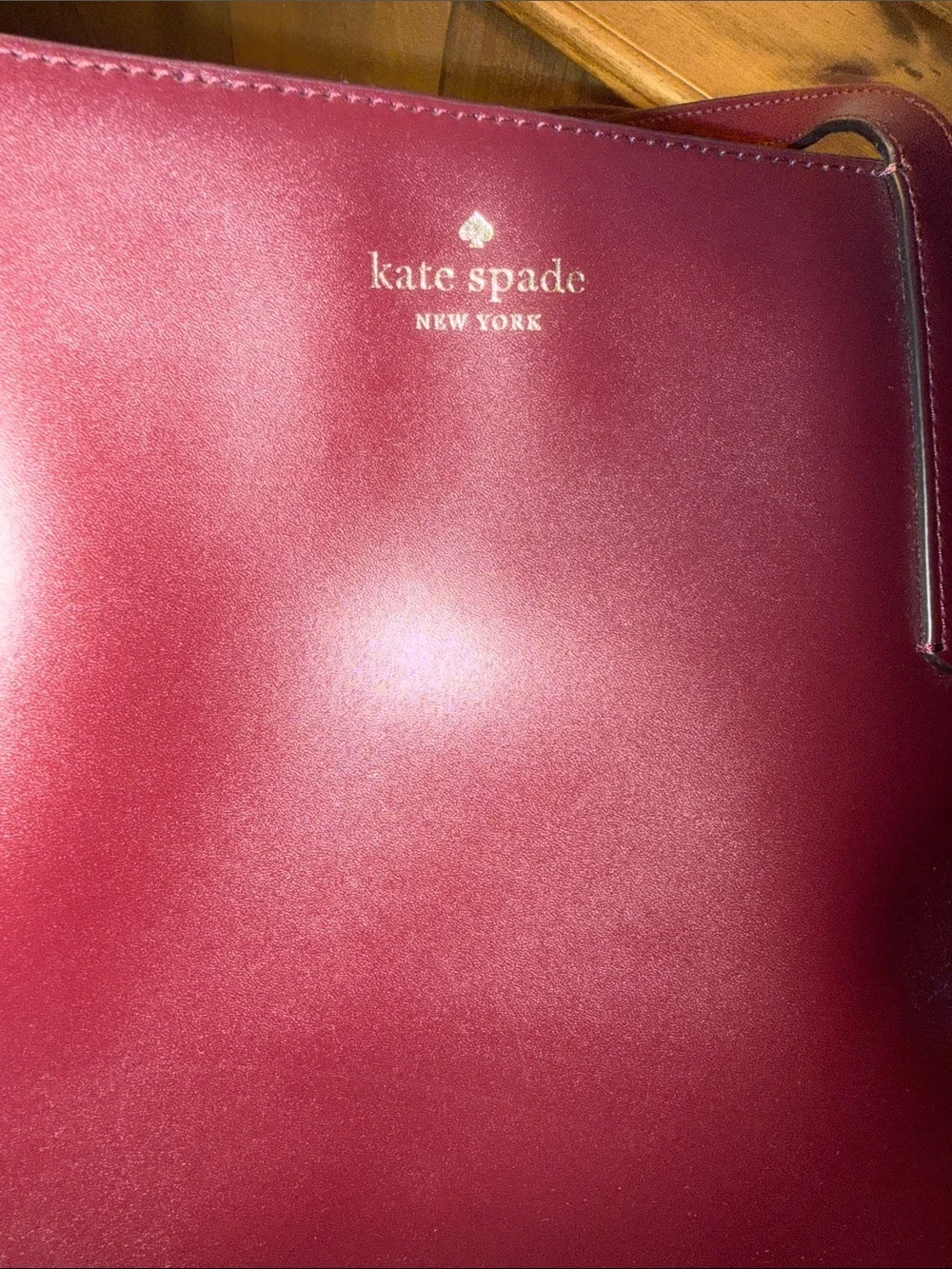 kate spade Burgundy Leather Tote with Tassel